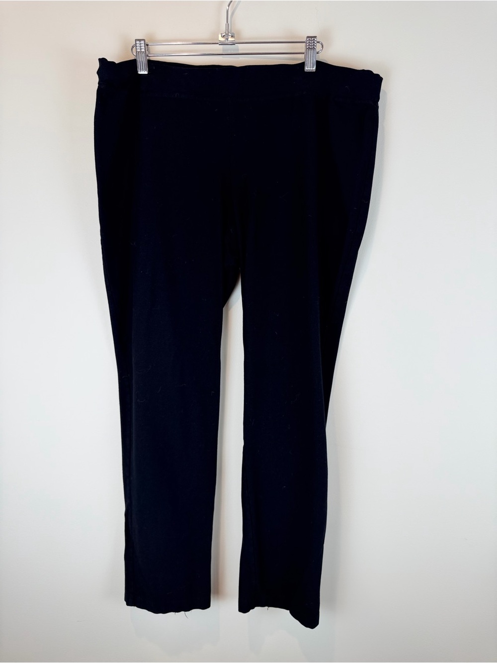 Eileen Fisher Black Straight-Leg Pull-On Pants size large